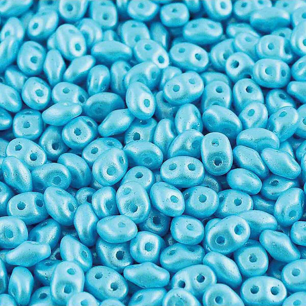 Czech Superduo Beads 2.5x5mm Pearl Shine Aqua Qty: 10g