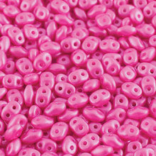 Load image into Gallery viewer, Czech Superduo Beads 2.5x5mm Pearl Shine Light Fuchsia Qty: 10g
