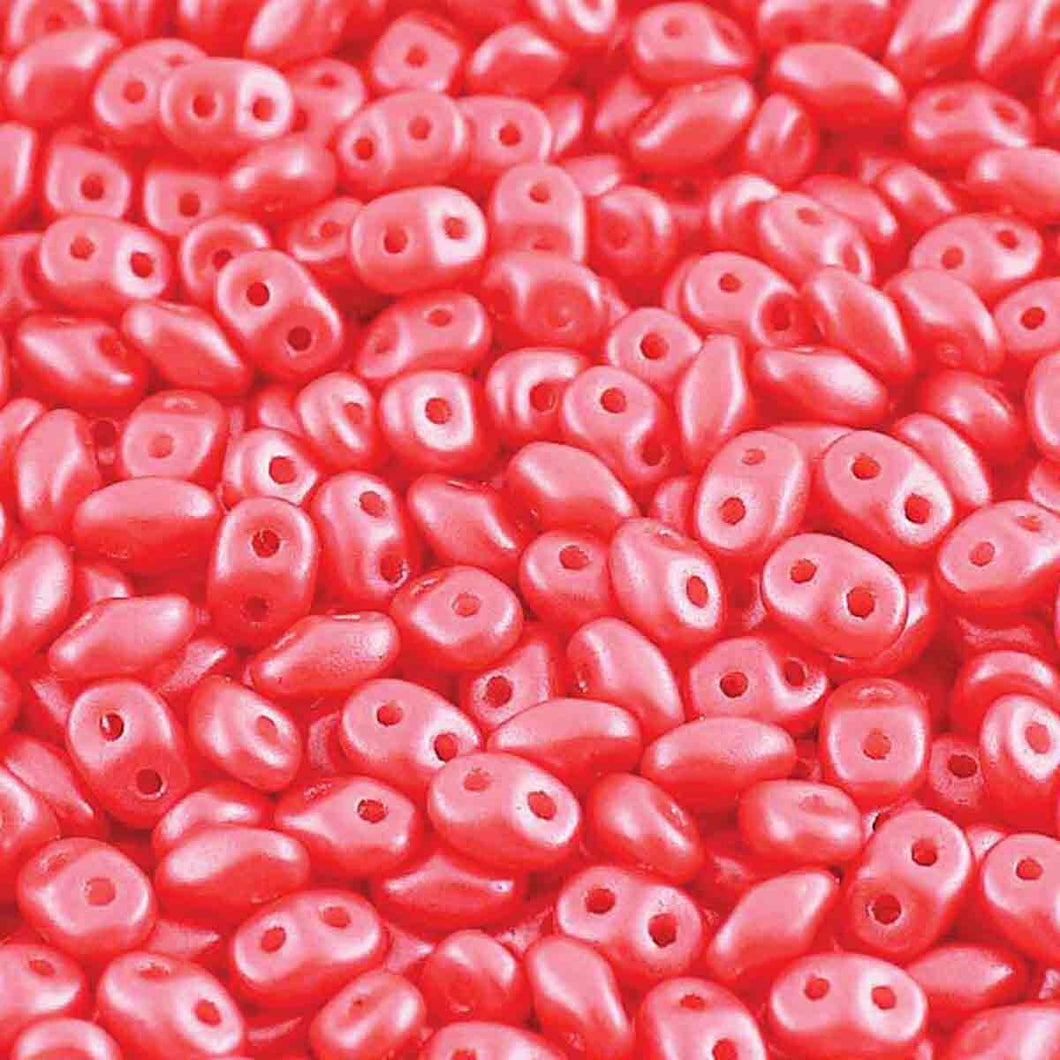 Czech Superduo Beads 2.5x5mm Pearl Shine Rose Qty: 10g