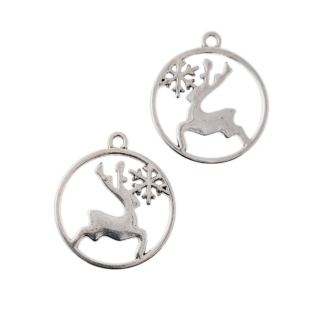 Antique Silver Charm Reindeer 3