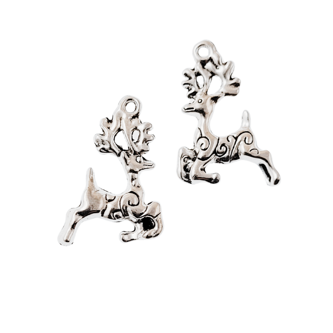 Antique Silver Charm Reindeer 1