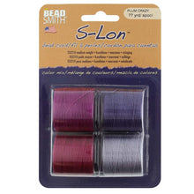 Load image into Gallery viewer, S-Lon Bead Cord (Tex 210) 'Plum Crazy Mix'
