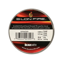 Load image into Gallery viewer, S-Lon Fire Braided Bead Thread .005in 4lb Crystal Qty:50 Yds
