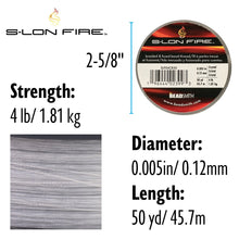 Load image into Gallery viewer, S-Lon Fire Braided Bead Thread .005in 4lb Crystal Qty:50 Yds
