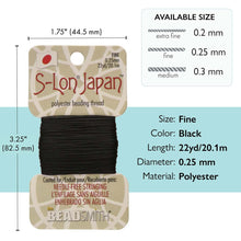 Load image into Gallery viewer, S-Lon Japan Black 0.25mm Fine
