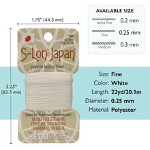 Load image into Gallery viewer, S-Lon Japan White 0.25mm Fine
