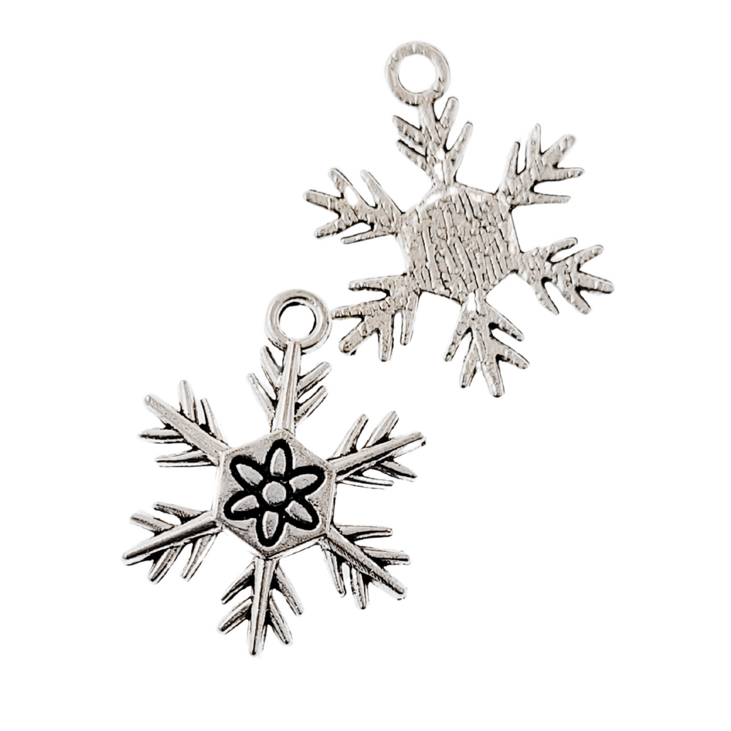 Antique Silver Charm Snowflake 10