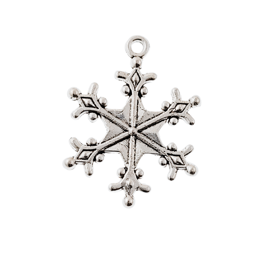 Antique Silver Charm Snowflake 14