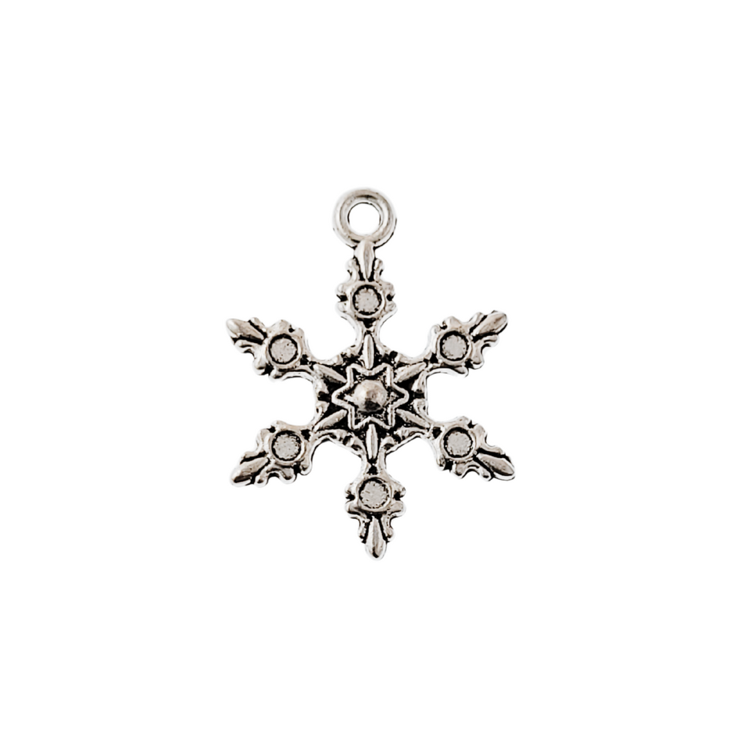 Antique Silver Charm Snowflake 5