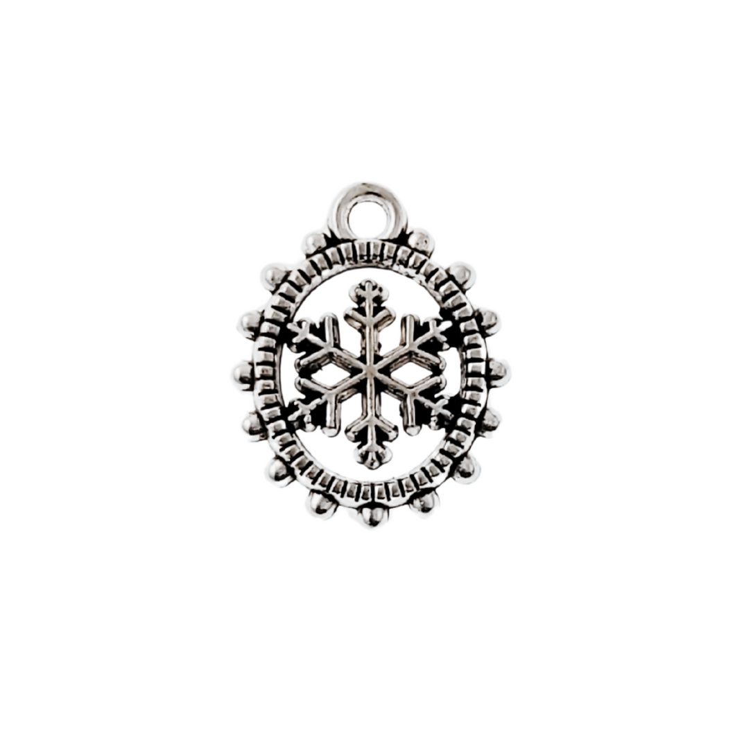 Antique Silver Charm Snowflake 9