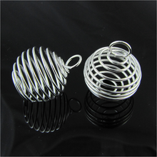 Load image into Gallery viewer, Silver Spiral Bead Cage 20mm Qty:1
