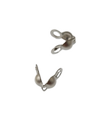 Stainless Steel Bead Tip Cap Connector 3mm 2 Ring Qty: 50