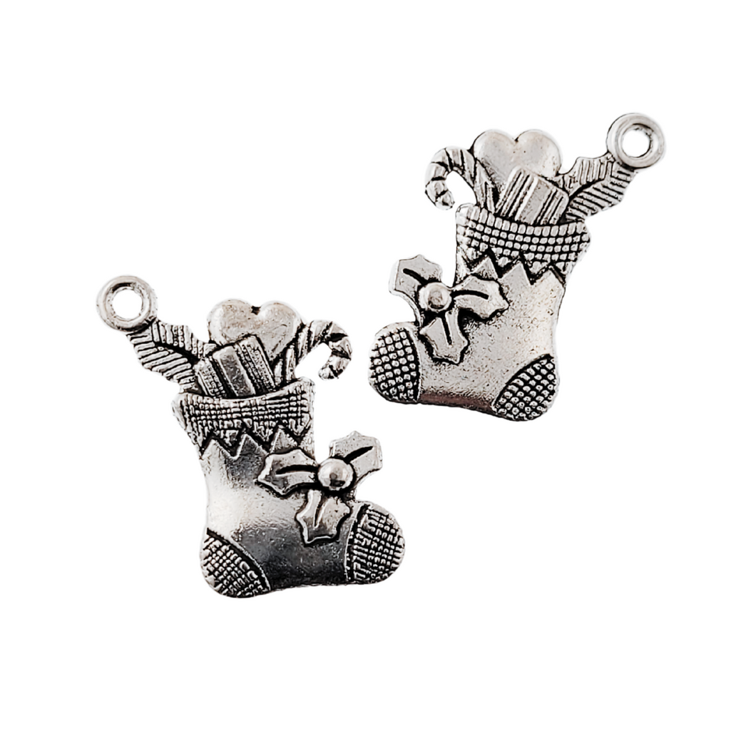 Antique Silver Charm Stocking 1