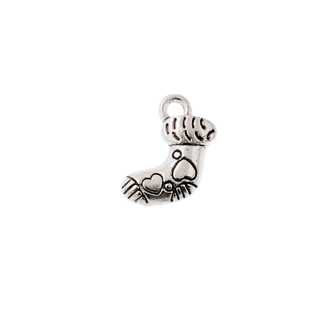 Antique Silver Charm Stocking 2