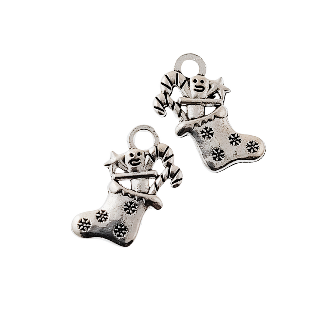 Antique Silver Charm Stocking 3