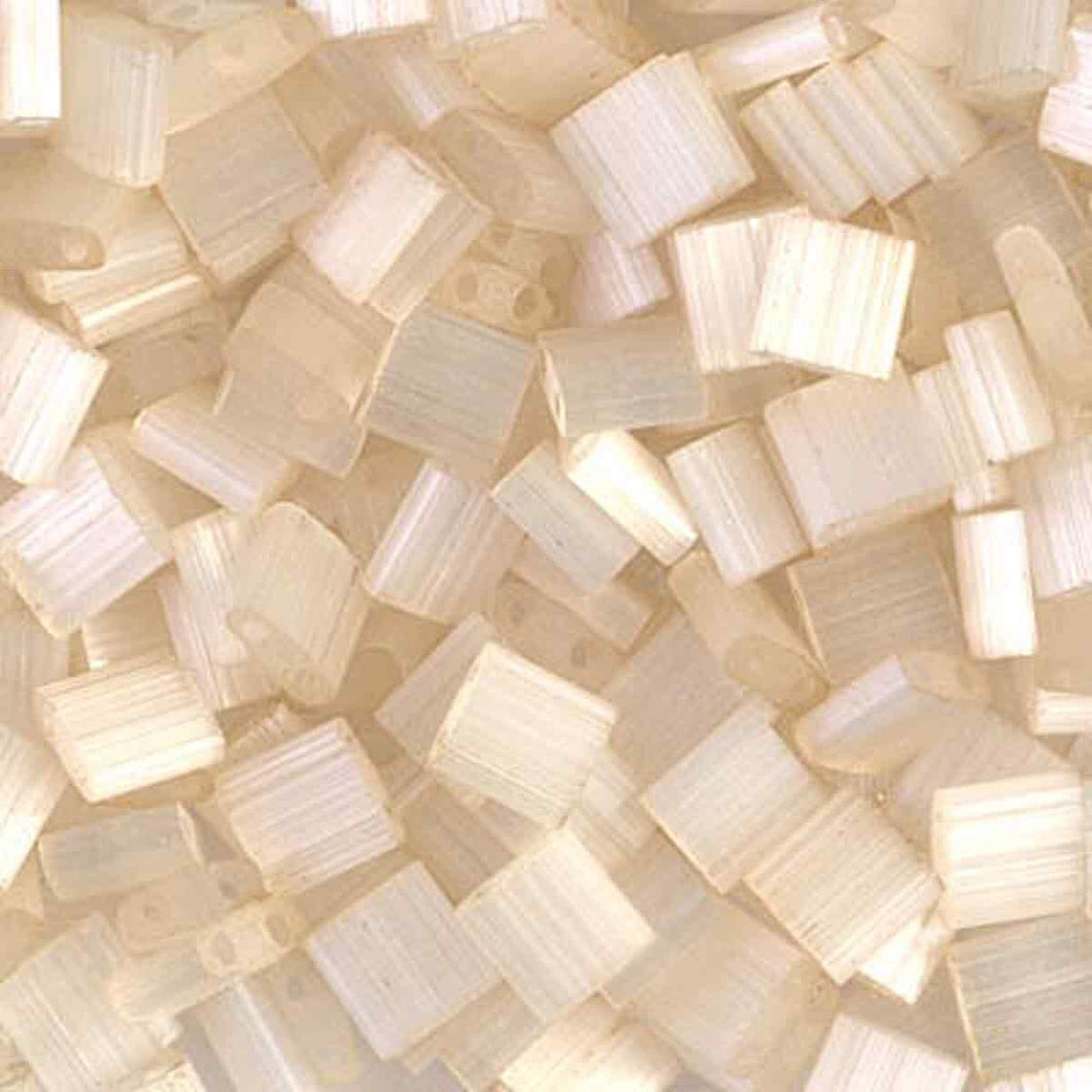 Miyuki Tila Beads 5mm 2592 Satin Ivory Mist Qty:10g Tube