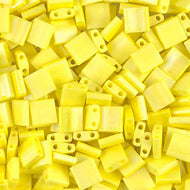 Miyuki Tila Beads 5mm 0404FR Yellow Matte AB Qty:10g Tube
