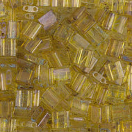 Miyuki Tila Beads 5mm 4501 Saffron Transparent Picasso Qty:10g Tube