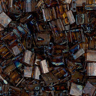 Miyuki Tila Beads 5mm 4502 Dark Amber Transparent Picasso Qty:10g Tube