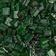 Miyuki Tila Beads 5mm 4507 Green Transparent Picasso Qty:10g Tube