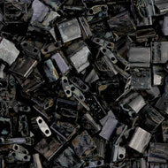 Miyuki Tila Beads 5mm 4511 Smokey Black Matte Picasso Qty:10g Tube