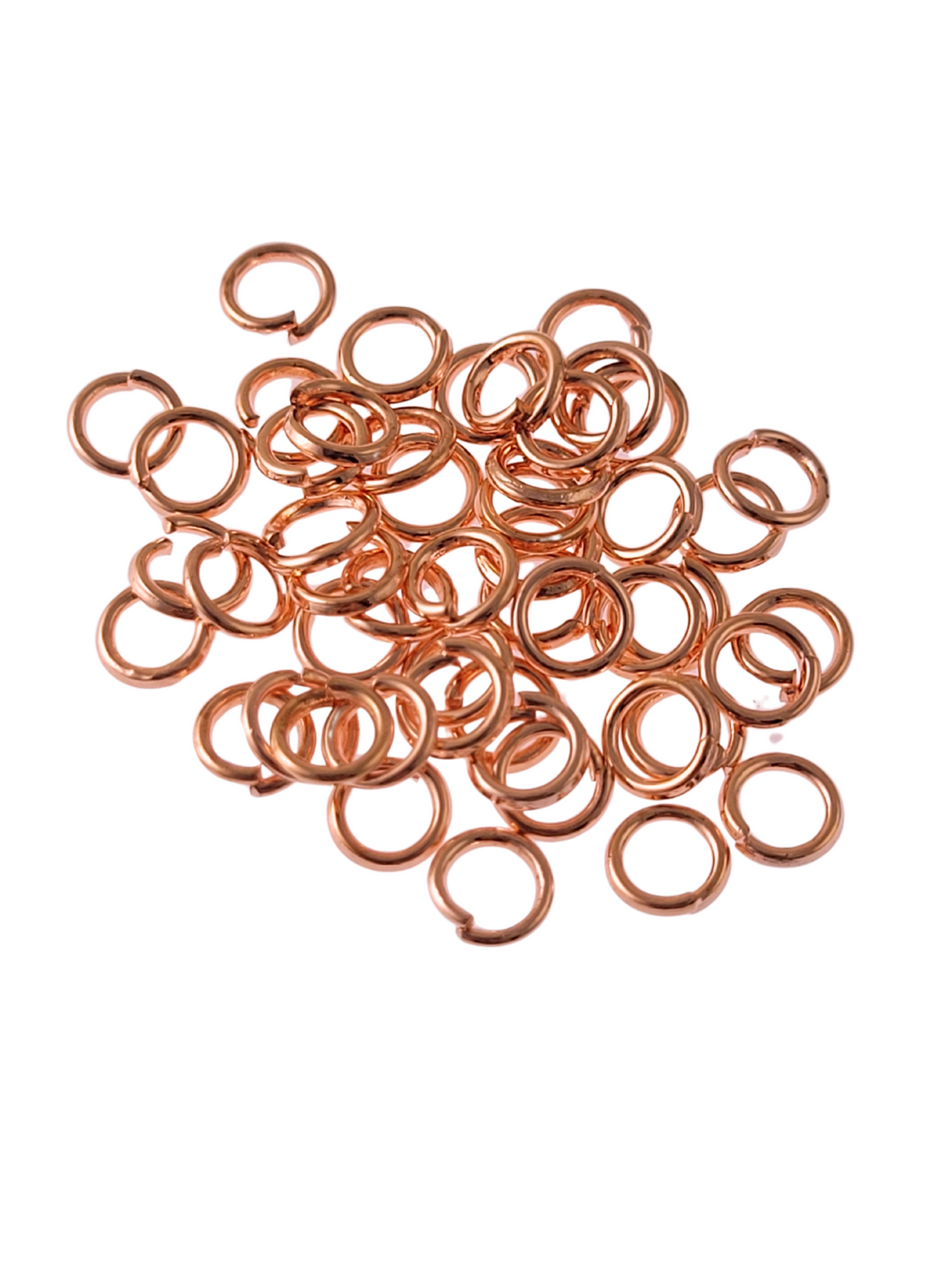 Rose Gold Plated Jump Rings 4mm OD Quantity:50