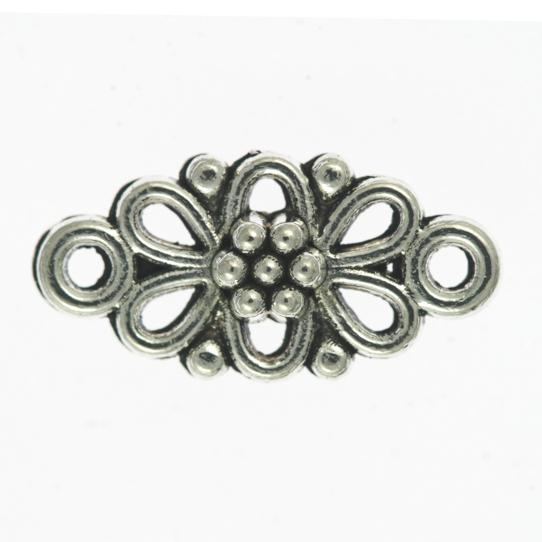 Antique Silver Plated Flower Connector Qty:1