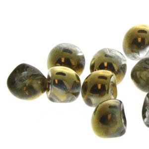 Czech Mini Mushroom Beads 5x6mm Crystal Amber Qty:25 *D*