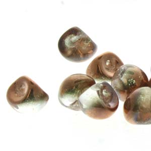 Czech Mini Mushroom Beads 5x6mm Crystal Capri Gold Qty:25 *D*