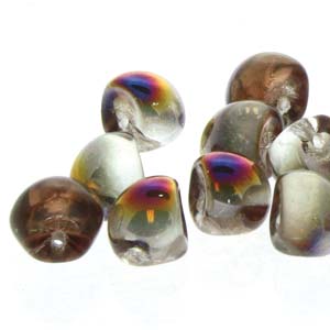 Czech Mini Mushroom Beads 5x6mm Crystal Sliperit Qty:25 *D*