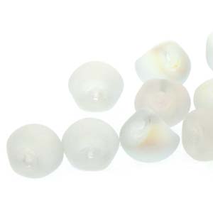 Czech Mini Mushroom Beads 5x6mm Crystal Matte AB Qty:25 *D*