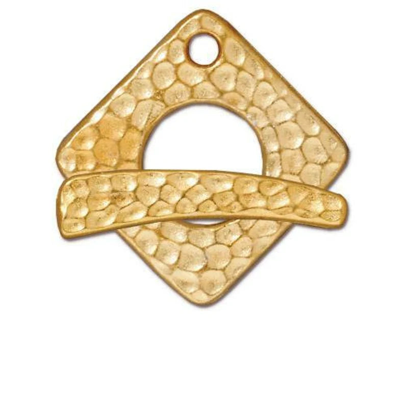 Gold Plated Toggle Hammered Square by Tierracast Qty:1