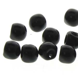 Czech Mini Mushroom Beads 5x6mm Jet Qty:25 *D*