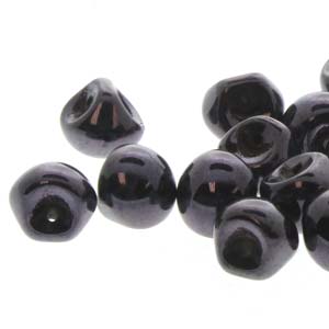 Czech Mini Mushroom Beads 5x6mm Jet Travertine Blue Qty:25 *D*