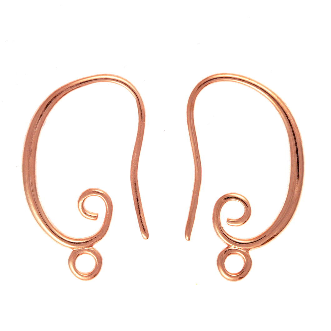 Rose Gold Plated Earwire Closed Ring 27x18mm Qty:4