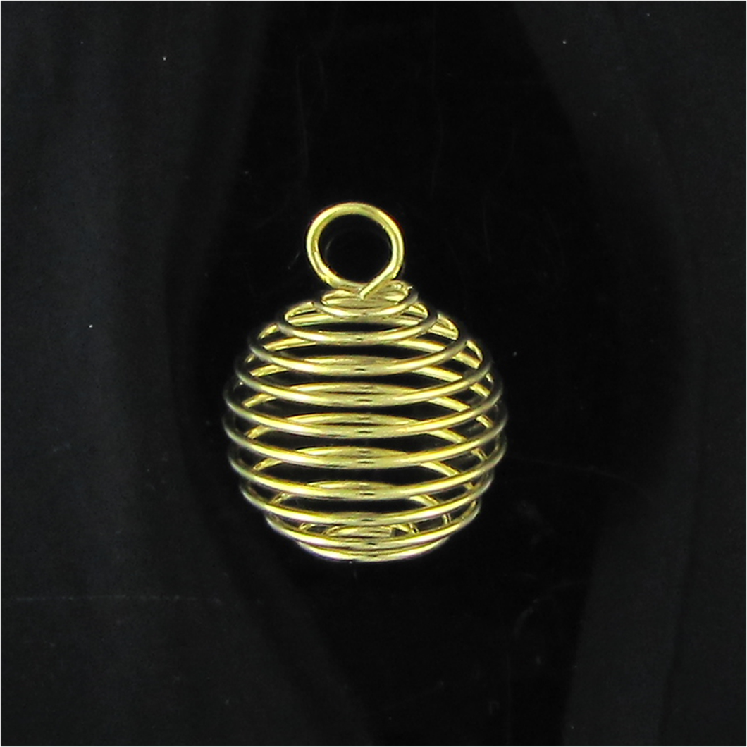Gold Spiral Bead Cage 20mm Qty:1