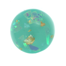Load image into Gallery viewer, Cabochon Gold and Iridescent Flakes, Turquoise Back 12mm Qty:1
