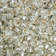 Miyuki Rocailles 11/0 0001 Crystal Silver Lined Qty:10g Tube