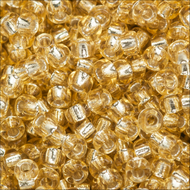 Miyuki Rocailles 11/0 0002 Light Gold Transparent Silver Lined Qty:10g Tube