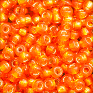 Miyuki Rocailles 11/0 0008 Orange Transparent Silver Lined Qty:10g Tube
