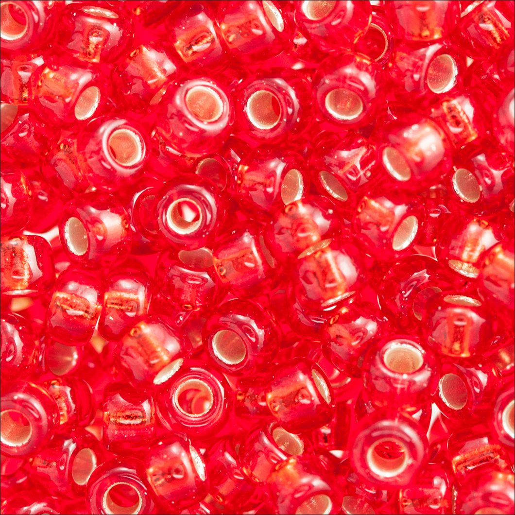 Miyuki Rocailles 11/0 0011 Ruby Transparent Silver Lined Qty:10g Tube