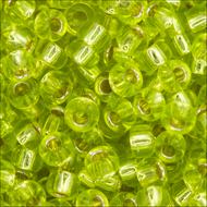 Miyuki Rocailles 11/0 0014 Chartreuse Transparent Silver Lined Qty:10g Tube