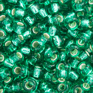Miyuki Rocailles 11/0 0017 Emerald Green Transparent Silver Lined Qty:10g Tube