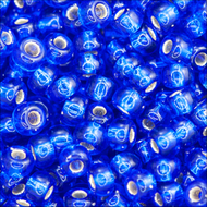 Miyuki Rocailles 11/0 0020 Cobalt Blue Transparent Silver Lined Qty:10g Tube