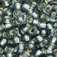 Miyuki Rocailles 11/0 0021 Grey Transparent Silver Lined Qty:10g Tube