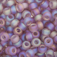 Miyuki Rocailles 11/0 0142FR Smokey Amethyst Transparent Matte AB Qty:10g Tube