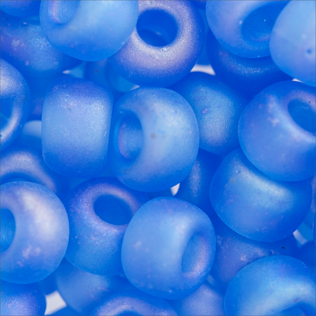 Miyuki Rocailles 6/0 0150FR Sapphire Blue Transparent Matte AB Qty:10g Tube