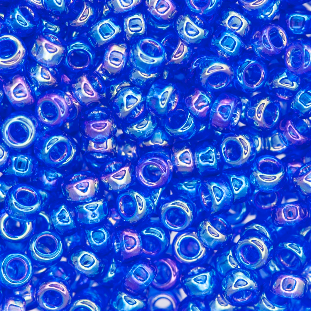 Miyuki Rocailles 15/0 0177 Cobalt Blue Transparent AB Qty:10g Tube
