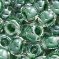 Miyuki Rocailles 6/0 0217 Crystal/Forest Green Lined