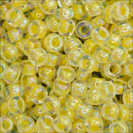 Miyuki Rocailles 11/0 0273 Crystal/Light Yellow Color Lined AB Qty:10g Tube